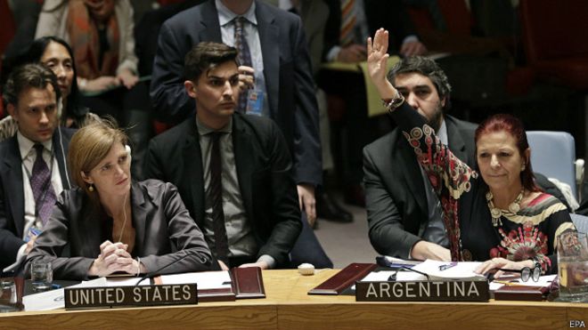 Voto negativo de los Estados Unidos en el Consejo de Seguridad de Naciones Unidas